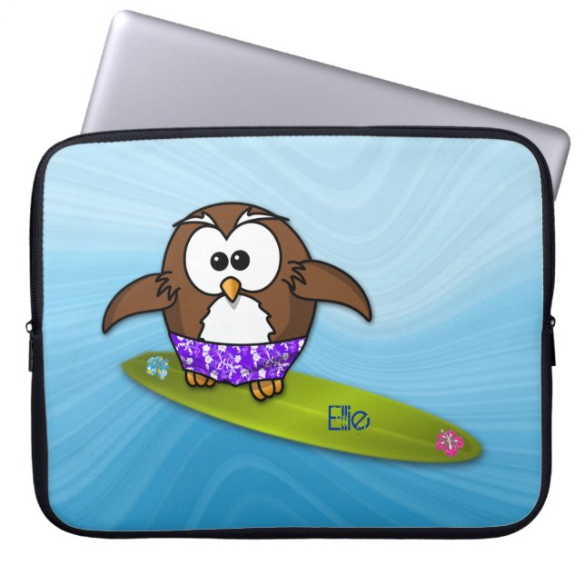 Capa Para Notebook coruja surfista (Frente)