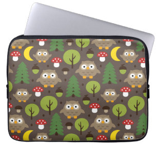 Capa Para Notebook Corujas Na Bolsa de laptop Da Floresta