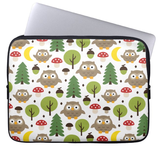 Capa Para Notebook Corujas Na Floresta (Frente)