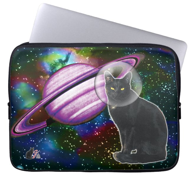 Capa Para Notebook Cosmo de Cat Espacial (Frente)