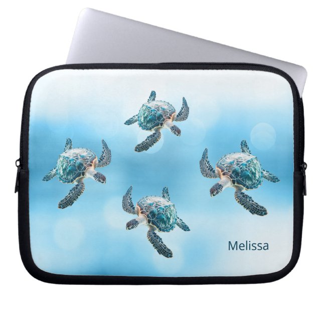 Capa Para Notebook Costeira de tartarugas 3D (Frente)