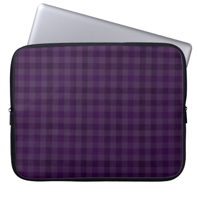 Capa Para Notebook Costume 15" da xadrez do roxo real a bolsa de (Frente)