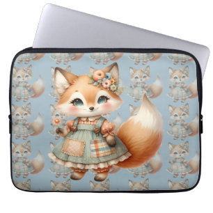 Capa Para Notebook Cottagecore Floral Pastel Raposa Caprichosa