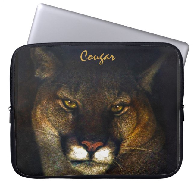 Capa Para Notebook Cougar Mountain Lion Big Cat Art Design (Frente)