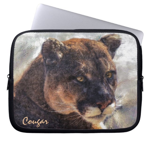 Capa Para Notebook Cougar Mountain Lion Big Cat Art Design (Frente)