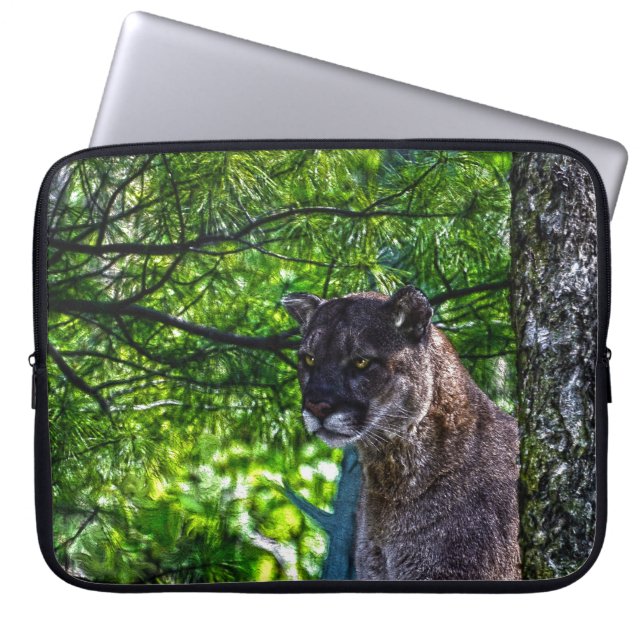 Capa Para Notebook Cougar Mountain Lion Big Cat Art Design 6 (Frente)