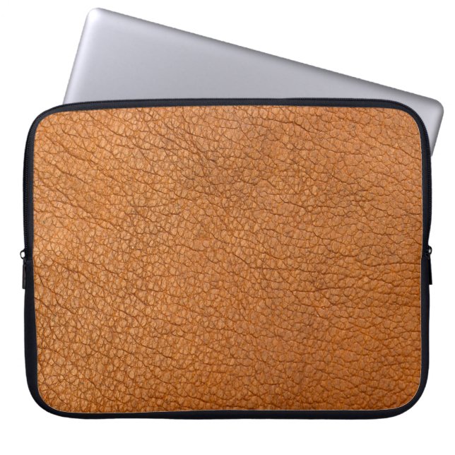 Capa Para Notebook Couro castanho de fundo fechado (Frente)