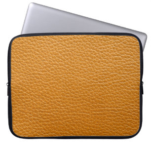 Capa Para Notebook Couro Castanho, Fundo De Textura Fechada.