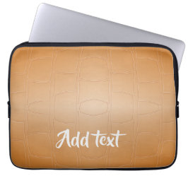 Capa Para Notebook Couro castanho monograma texturizado