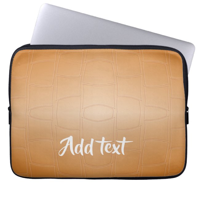 Capa Para Notebook Couro castanho monograma texturizado (Frente)