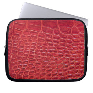 Capa Para Notebook Couro-jacaré vermelho-escura