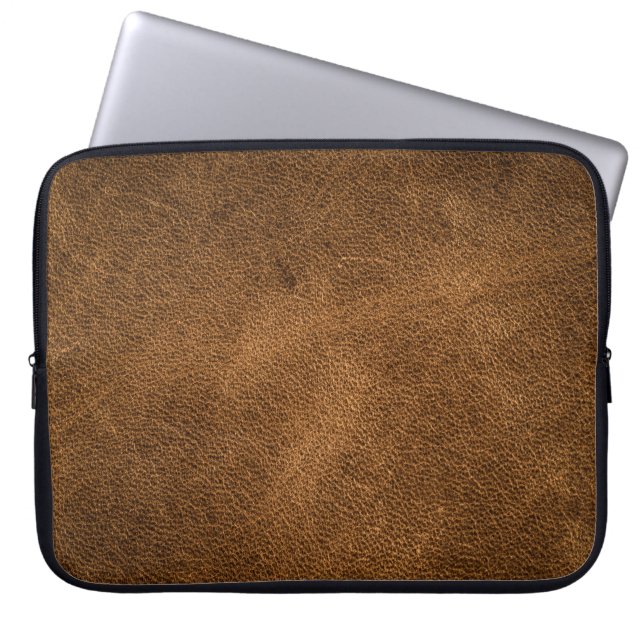 Capa Para Notebook Couro Marrom Antigo: Fundo Texturizado (Frente)