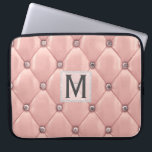 Capa Para Notebook Couro Negra Dourada Girly Rosa|Diamantes Monograma<br><div class="desc">Proteja o seu precioso MacBook ou o laptop Windows com este na moda, cinzenta rosa dourado, couro e laptop de ouros. Adicione a sua inicial para torná-la exclusivamente sua. Use "personalizar mais" para editar ou excluir camadas como a camada de monograma, alterar a cor da fonte ou da fonte. Parte...</div>