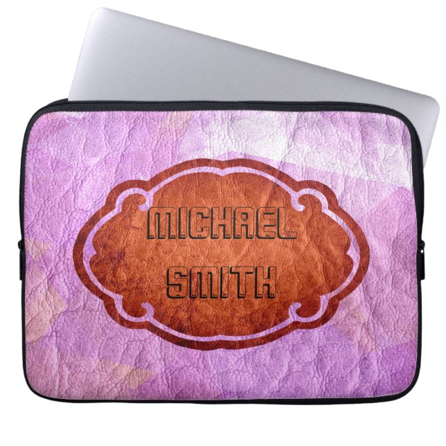 Capa Para Notebook Couro Rosa (Frente)