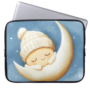 Capa Para Notebook Cozy Knit Nap Cresent Moon
