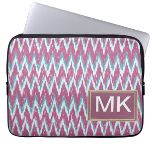 Capa Para Notebook Cranberry e Teal Kat ZigZag Padrão