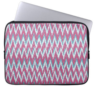 Capa Para Notebook Cranberry e Teal Kat ZigZag Padrão