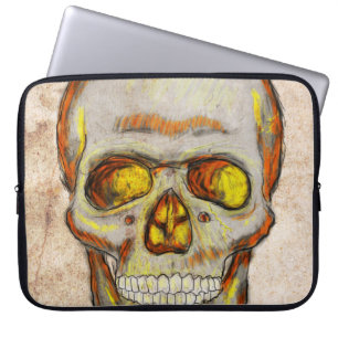 Capa Para Notebook Crânio Desenhado À Mão