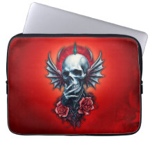 Crânio impressionante e realista com asas