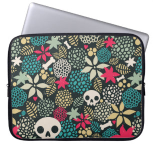 Capa Para Notebook Crânio nas flores