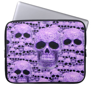 Capa Para Notebook Crânios roxos góticos