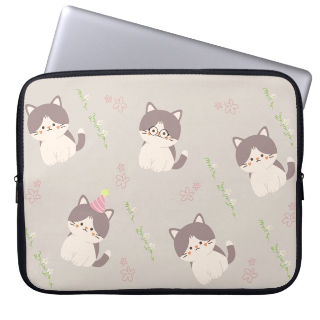 Capa Para Notebook craques de laptop de padrão-gato (Frente)