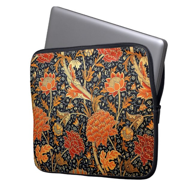 Capa Para Notebook Cray, um belo design William Morris, (Frente Esquerda)