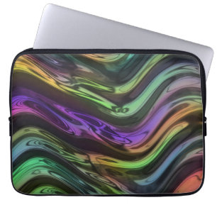 Capa Para Notebook Crazy Funky Rainbow Ripple Waves Art Pattern