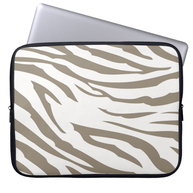 Capa Para Notebook Cream Brown White Zebra Print (Frente)