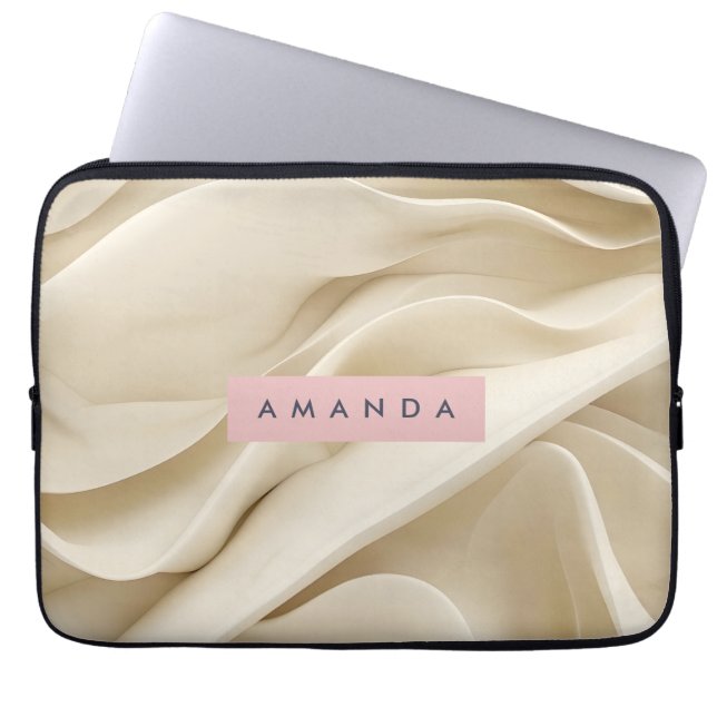 Capa Para Notebook Creme Macio Personalizado Fluxo Mínimo Abstrato (Frente)