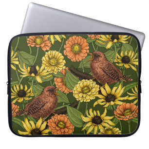 Capa Para Notebook Crenças e flores em verde