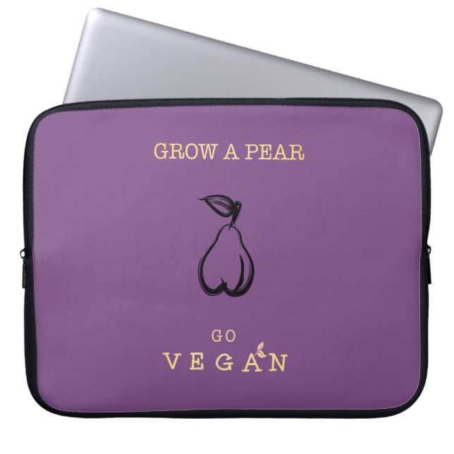Capa Para Notebook Cresça uma pera - vai a caixa do laptop do Vegan (Frente)