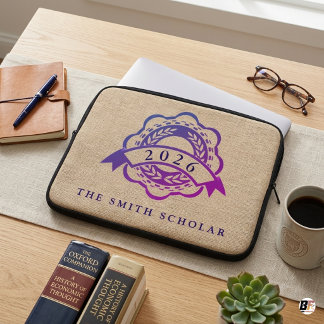 Capa Para Notebook Crest de Bolsista Personalizado da Turma de 2026 F