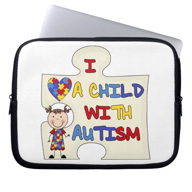 Capa Para Notebook Criança com a menina triguenha 2 do autismo (Frente)
