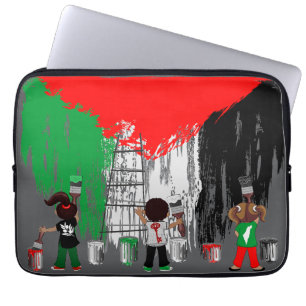 Capa Para Notebook Crianças de Gaza Pintando a Bandeira da Palestina