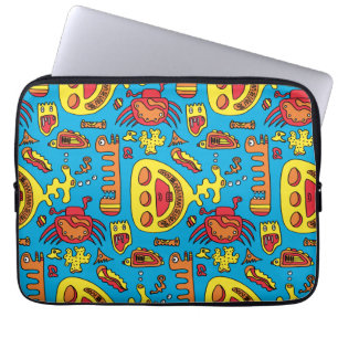 Capa Para Notebook Criaturas do Oceano Louco e Submarino Amarelo