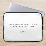 Capa Para Notebook Crie sua própria cotação<br><div class="desc">Crie sua própria bolsa de laptop de cotação personalizada. Apresenta tipografia minimalista da máquina de escrever.</div>