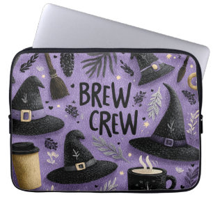 Capa Para Notebook Criem Gráfico de Tripulação com Chapéus de Bruxas,