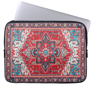 Capa Para Notebook Crimson Heirloom: Arte do Rug do Patrimônio Marroq