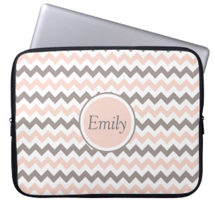 Capa Para Notebook Críon de Cinza Rosa, Girassol Moderno, Com Nome