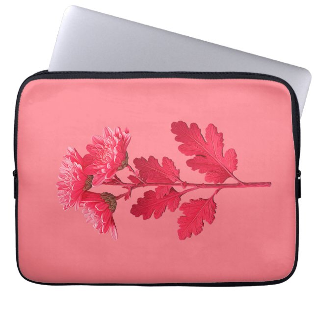 Capa Para Notebook Crisântemo Rosa  (Frente)