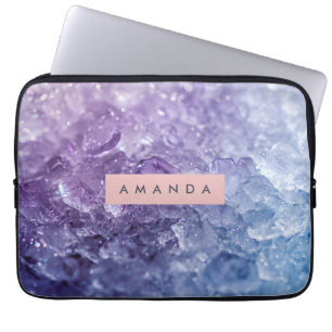 Capa Para Notebook Cristal de Ametista Personalizado & Brilho de Lava