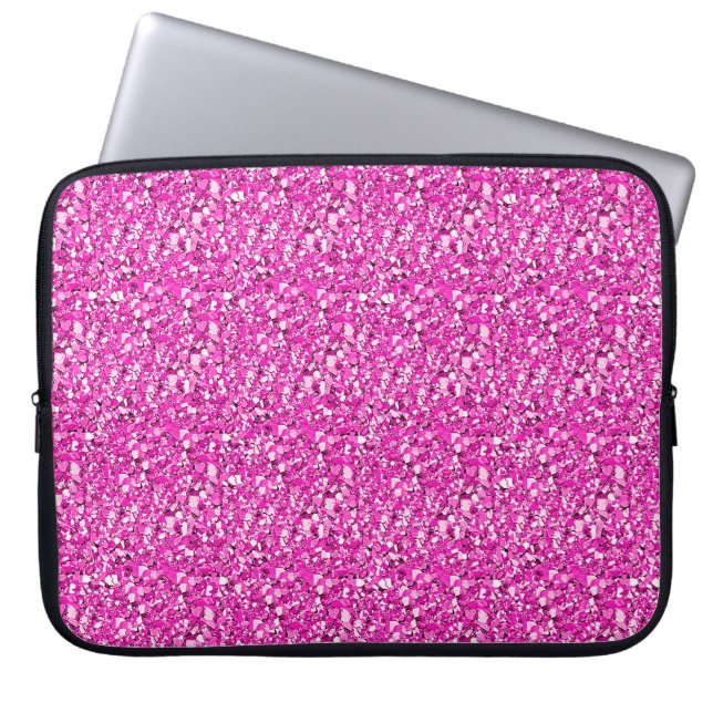 Capa Para Notebook Cristal Druzy - cor-de-rosa fuchsia (Frente)