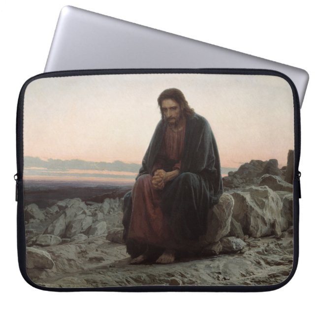 Capa Para Notebook Cristo na Natureza Selvagem (por Ivan Kramskoi) (Frente)