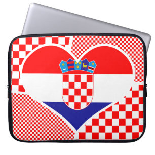 Capa Para Notebook Croácia na Bolsa de laptop de Colagem Cardíaca