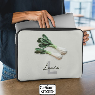Capa Para Notebook Crochet Minimalista do Jardineiro Verde - Leeks