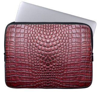 Capa Para Notebook Crocodilo de Borgonha Alligator Faux Leather Impre