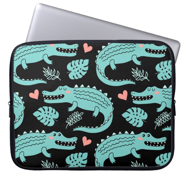 Capa Para Notebook Crocodilos de animação, um padrão perfeito. (Frente)