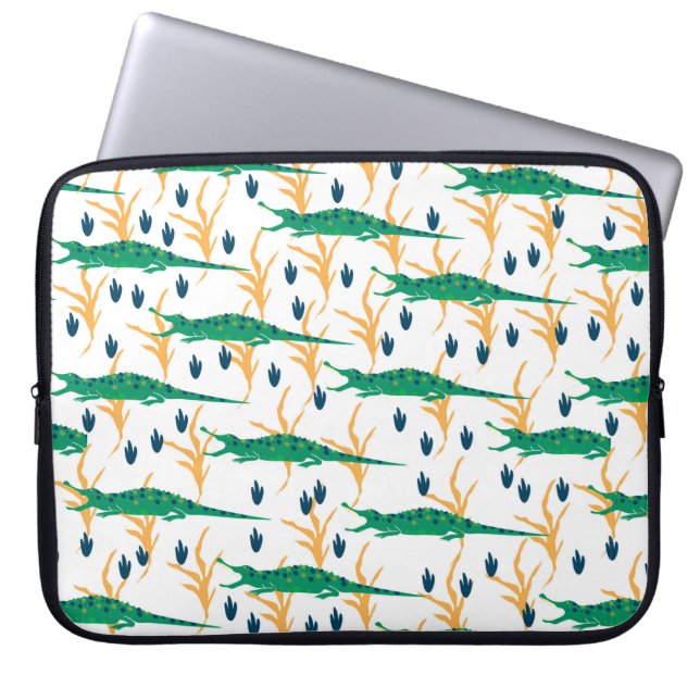 Capa Para Notebook Crocodilos lindos, padrão uniforme. Animais de des (Frente)