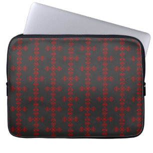 Capa Para Notebook Cruz com ornamento vermelho